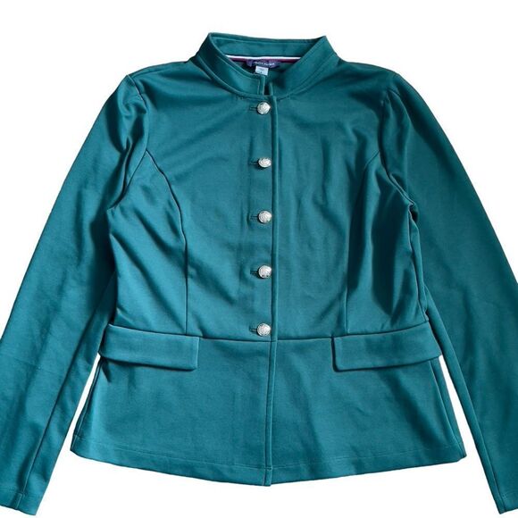 Tommy Hilfiger Forrest Green Standing Round Collar Suit Jacket Size 8 NWT - Picture 2 of 14